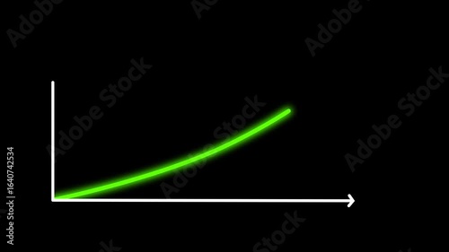 green arrow rising transparent channel. Abstract arrow growth chart of economy icon green color animated down to up arrow animation direction animation. on black background.