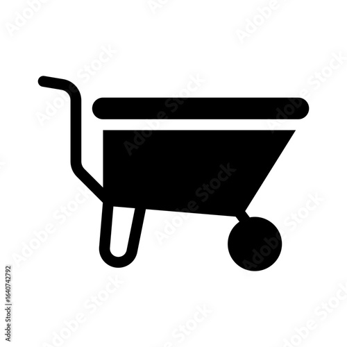 wheelbarrow glyph icon
