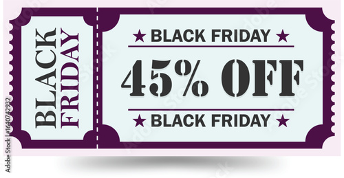 Black Friday 45% Off Discount Ticket – Purple Coupon Promo
