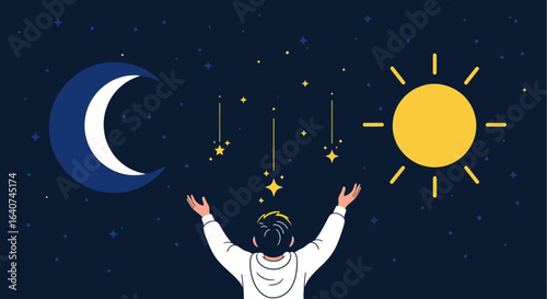 Day And Night Cycle Symbolize Duality Of Existence And Human Connection