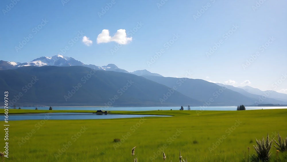 Fototapeta premium mountain lake in the morning