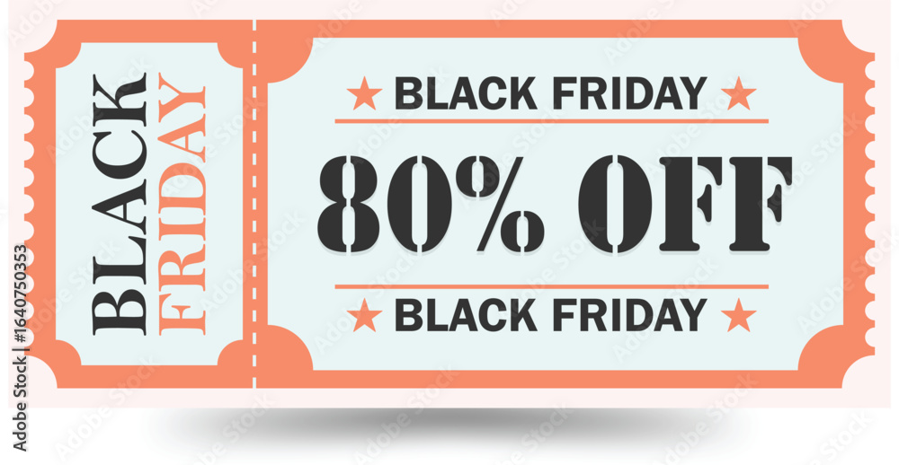 Fototapeta premium Black Friday 80% Off Discount Coupon