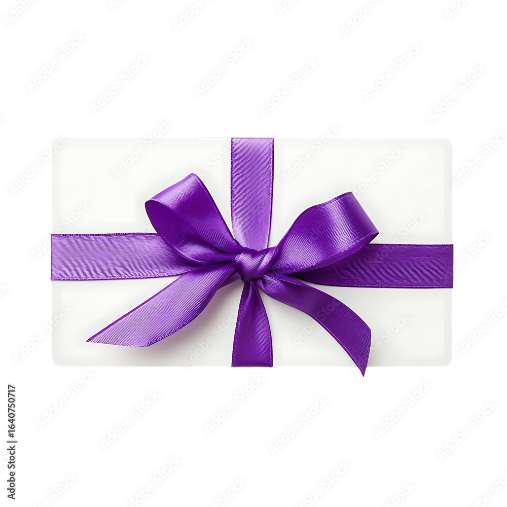 Purple ribbon tied gift card. Purple ribbon tied gift card.