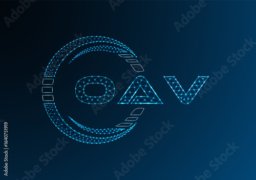 OAV low poly letter logo vector design. OAV lower poly logo design. Low poly logo.