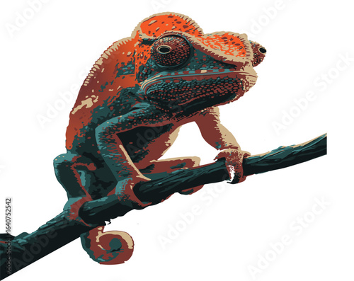 chameleon isolated on white background