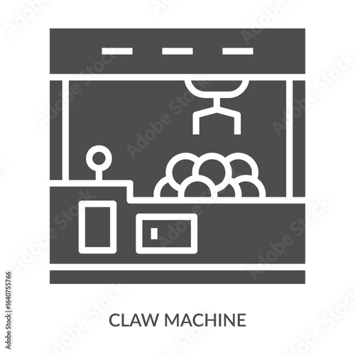 Claw Machine Icon Line Style. Design Vector Illustration