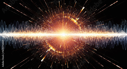 Abstract Energy Burst Sound Waves Big Bang Technology Concept