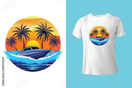 Unique t-shirt design for sailing aboard a boat at sea and oceans - vintage retro design - old sailing boat T-Shirt Design 2025 #01 (Pixel perfect vector t-shirt template