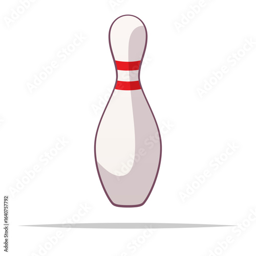 Single bowling pin vector isolated illustration