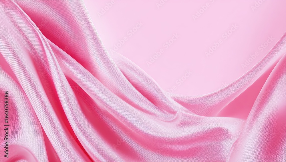 Fototapeta premium Soft pink silk draped in flowing curves
