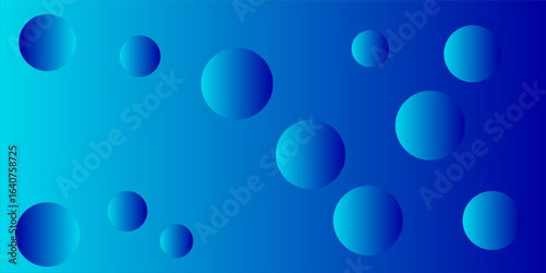 Modern abstract background featuring bright blue-to-cyan gradient circles arranged over a vivid blue backdrop with smooth flowing wave shapes. The dynamic and fresh design is perfect for technology
