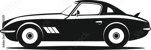 Classic roadster silhouette side view