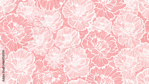 Aesthetic floral pattern with pink and white flowers creating a beautiful and elegant design element for backgrounds