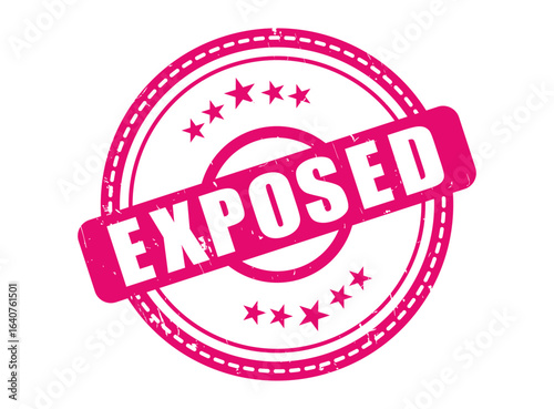 Exposed Rubber Stamp Seal with a Star Border