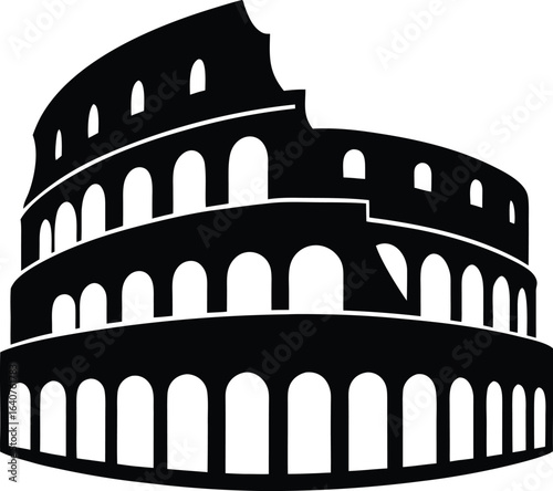 Minimalist roman colosseum silhouette design