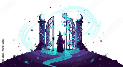 Enchanting Portal A Wizard's Journey Into a Mystical New Realm Beckons Viewers