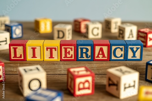 Wallpaper Mural Vibrant literacy blocks spell out learning, education, and early childhood development concepts in a playful, engaging way Torontodigital.ca