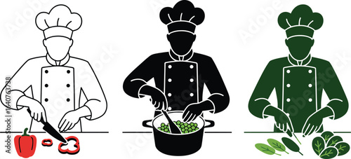 Chefs preparing food with fresh ingredients for culinary artistry