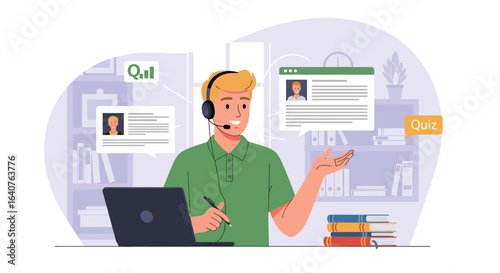 Engaging Online Tutor Explaining Course Material Via Video Call For Students