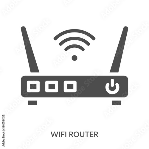 Wifi Router Icon Line Style. Design Vector Illustration