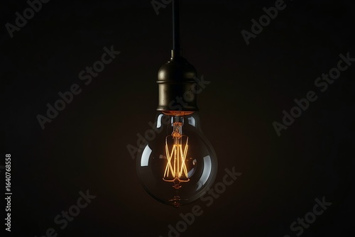 Wallpaper Mural Vintage edison light bulb hanging in darkness with glowing filament Torontodigital.ca