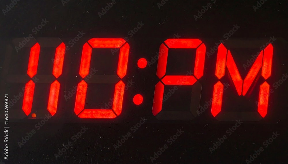 Glowing Red Digital Clock Displaying Eleven AM
