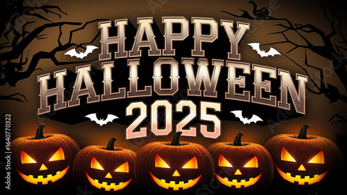 Happy Halloween 2025 Design - Spooky Jack-o'-Lanterns & Halloween Graphics

