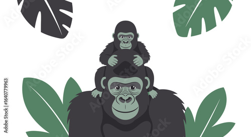 Gorilla Family Love Togetherness And Bonding In Natural Environment Concept