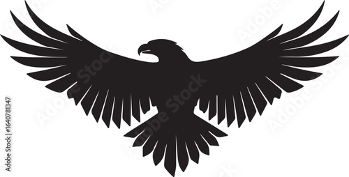 Flying eagle logo in minimal style logo in geometric lines.