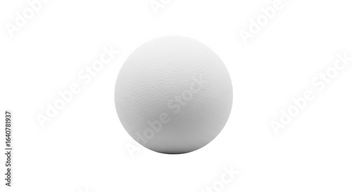 A photorealistic white sphere with a rough texture floats in empty space.