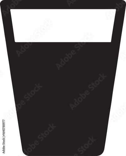 Silhouette of a shot glass, symbolizing liquor, party, celebration, drinking, and bar culture.
