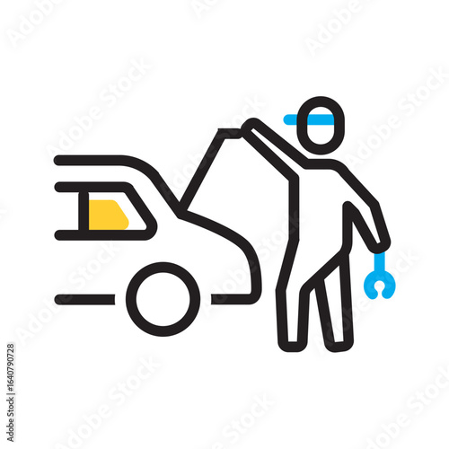 Vector multi color icon for Mechanic