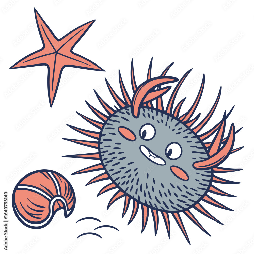 Obraz premium Sea Creatures Illustration