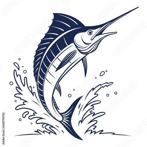 Dynamic Marlin Leaping from Ocean Waves