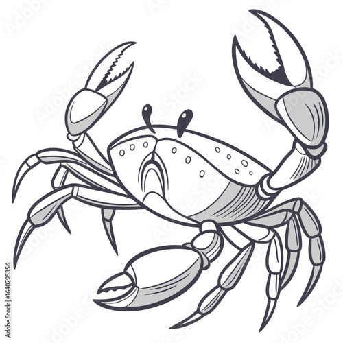 Stylized Crab Illustration Nautical Theme Marine Life Artwork for Prints and Designs