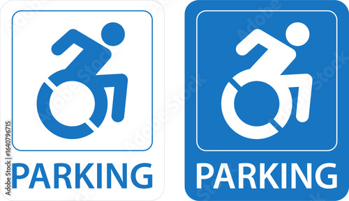 Disabled Parking Signs - Disabled Symbol. parking sign for disabled. printable public symbol set simple blue minimalist design