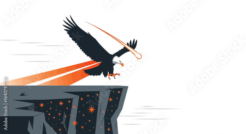 Majestic Eagle Illustration Symbolizing Freedom And Vision Against A Cosmic Backdrop