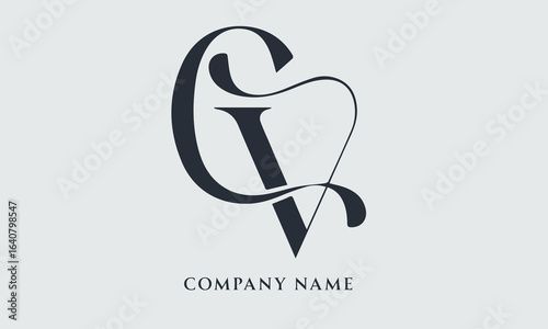 CV, VC Abstract Letters Logo Monogram (5000x3000 pixels, 300dpi)