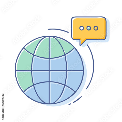 Global communication network enabling real time discussion across international boundaries and cultures
