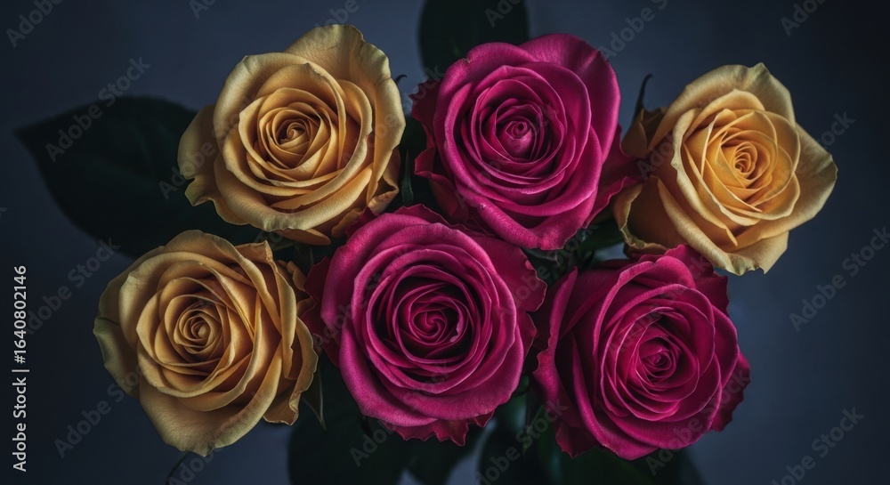 custom made wallpaper toronto digitalBeautiful Yellow And Pink Roses Arrangement Dark Background