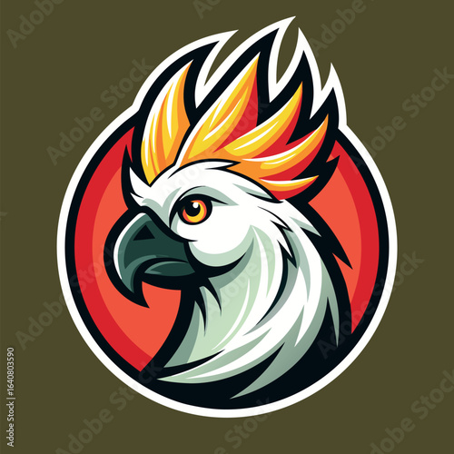 Wallpaper Mural Fierce bird illustration featuring a mythical creature with dynamic colors and bold design Torontodigital.ca