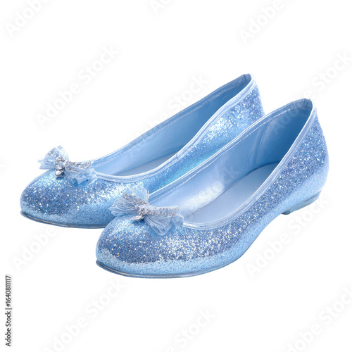 Light-blue sparkly flats