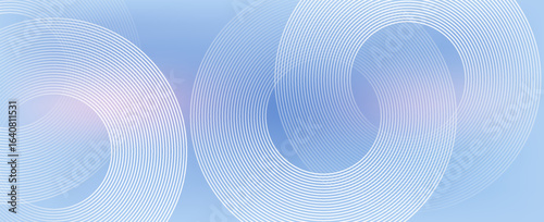 Abstract circle lines on light blue background. Geometric stripe line art design for poster, brochure, cover, website, header, web banner, presentation. eps10