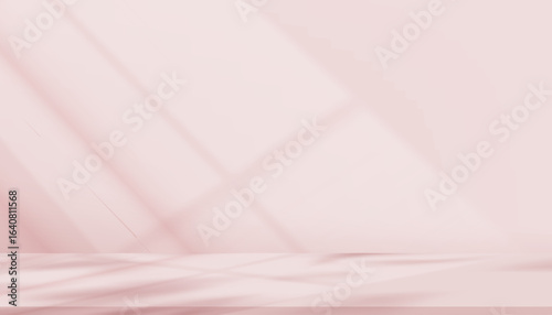 Pink Background,Studio with Shadow,Light on Wall and Podium Floor for Spring Product Design,Interior Kitchen Room with Light Texture Effect from Window Frame,Vector 3d Backdrop for Winter banner