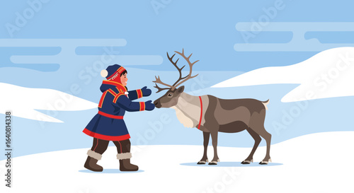 Reindeer Encounter In Lapland A Symbolic Connection With Animal And Person