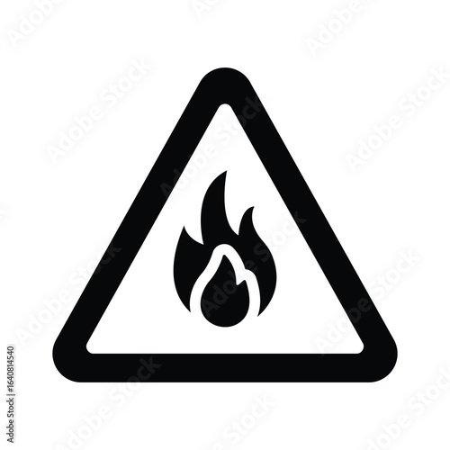 Fire hazard icon creatively designed in glyph style