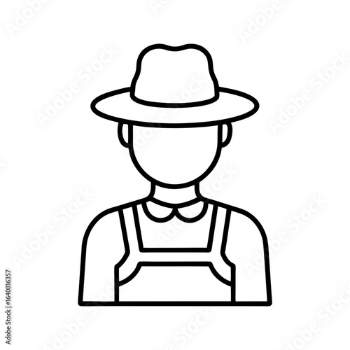 Farmer outline icon vector illustration