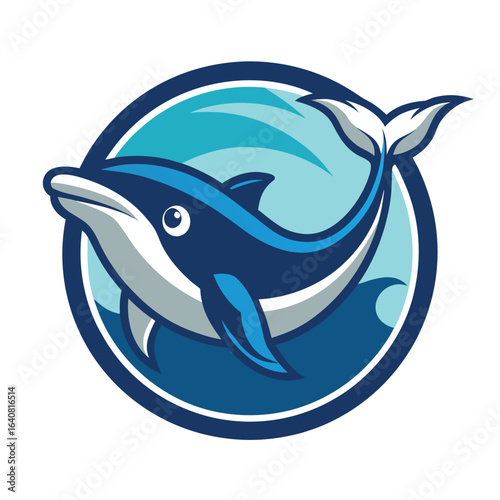 Dolphin swimming gracefully in clear blue waters with ripples and waves at a tropical location