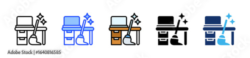Office Cleaning Icon Collection With Multiple Styles