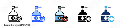 Disinfectant Icon Collection With Multiple Styles